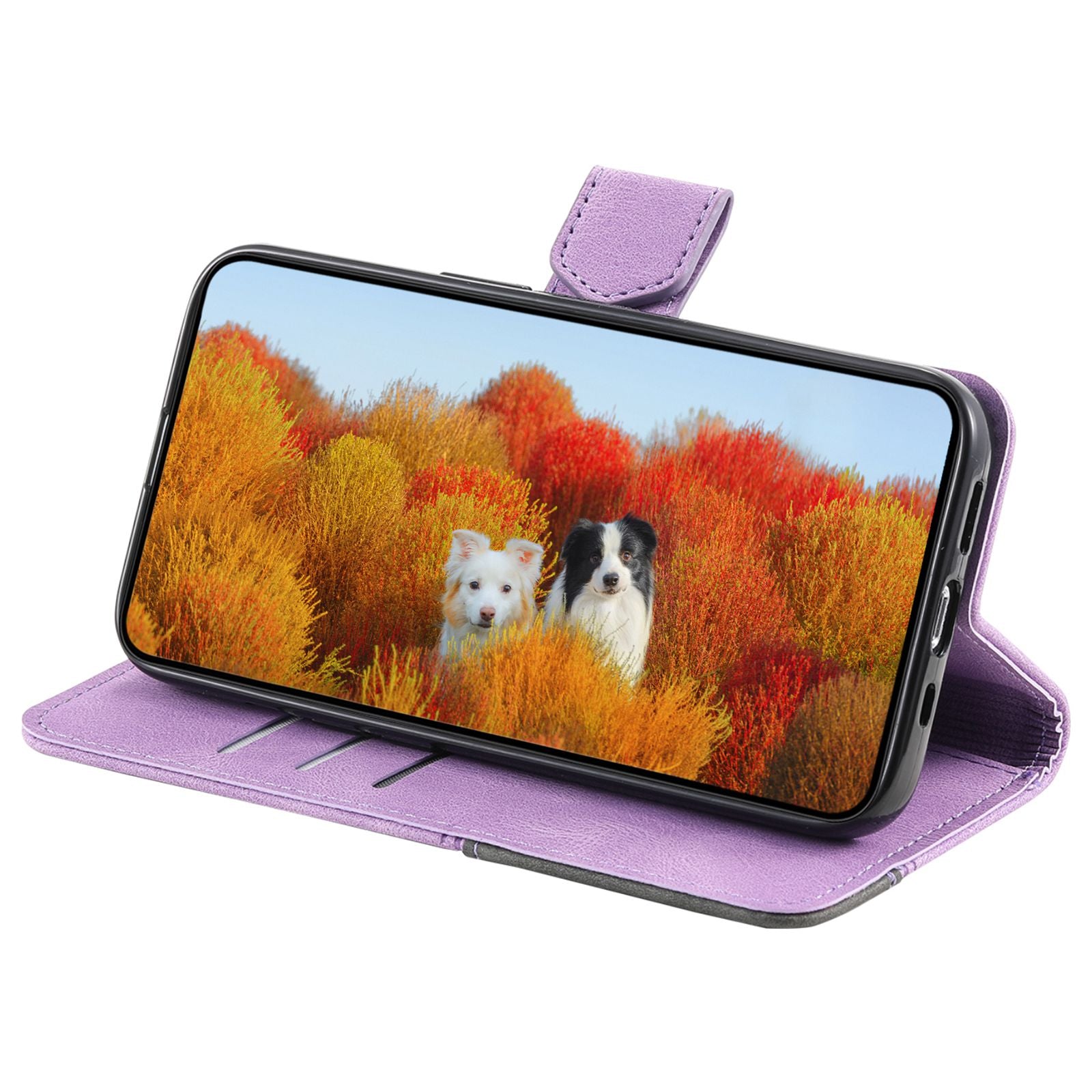 TTUDRCH For Samsung Galaxy S20 Ultra 4G/5G 004 Splicing Skin-touch PU Leather RFID Blocking Phone Case Wallet Stand Cover - Purple