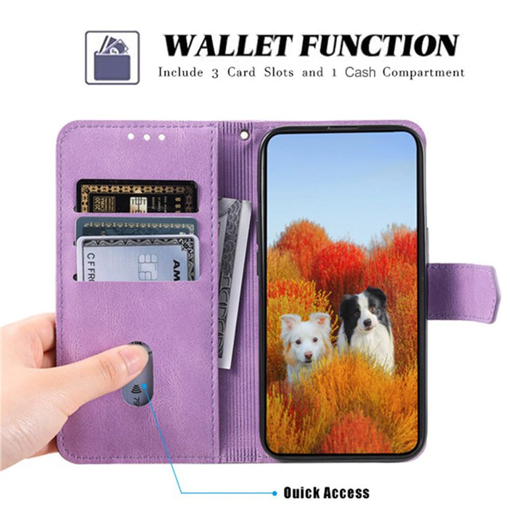 TTUDRCH For Samsung Galaxy S20 Ultra 4G/5G 004 Splicing Skin-touch PU Leather RFID Blocking Phone Case Wallet Stand Cover - Purple