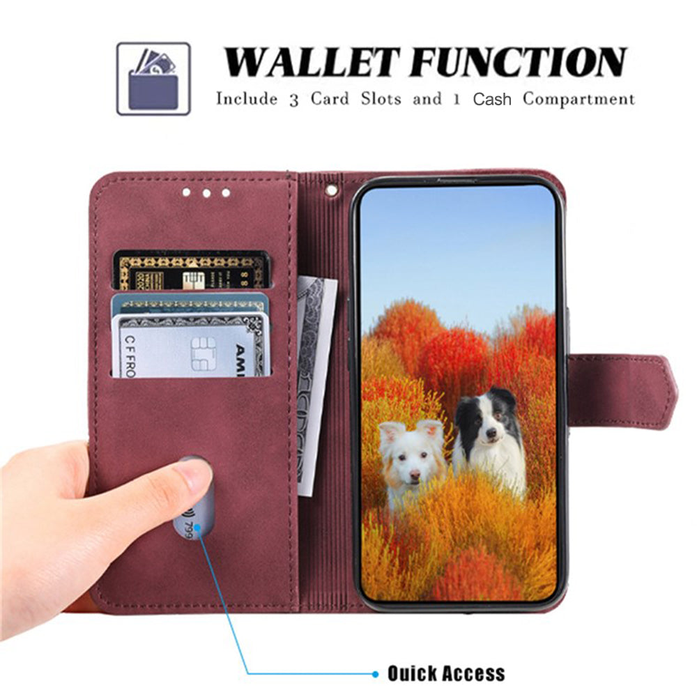 TTUDRCH For Samsung Galaxy S20 Ultra 4G/5G 004 Splicing Skin-touch PU Leather RFID Blocking Phone Case Wallet Stand Cover - Wine Red