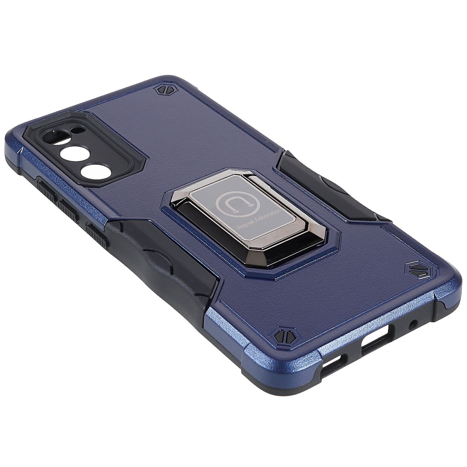 For Samsung Galaxy S20 FE 2022/S20 FE/S20 Fan Edition/S20 FE 5G/S20 Fan Edition 5G/S20 Lite Shockproof Soft TPU Hard PC Case with Ring Car Mount Kickstand - Blue