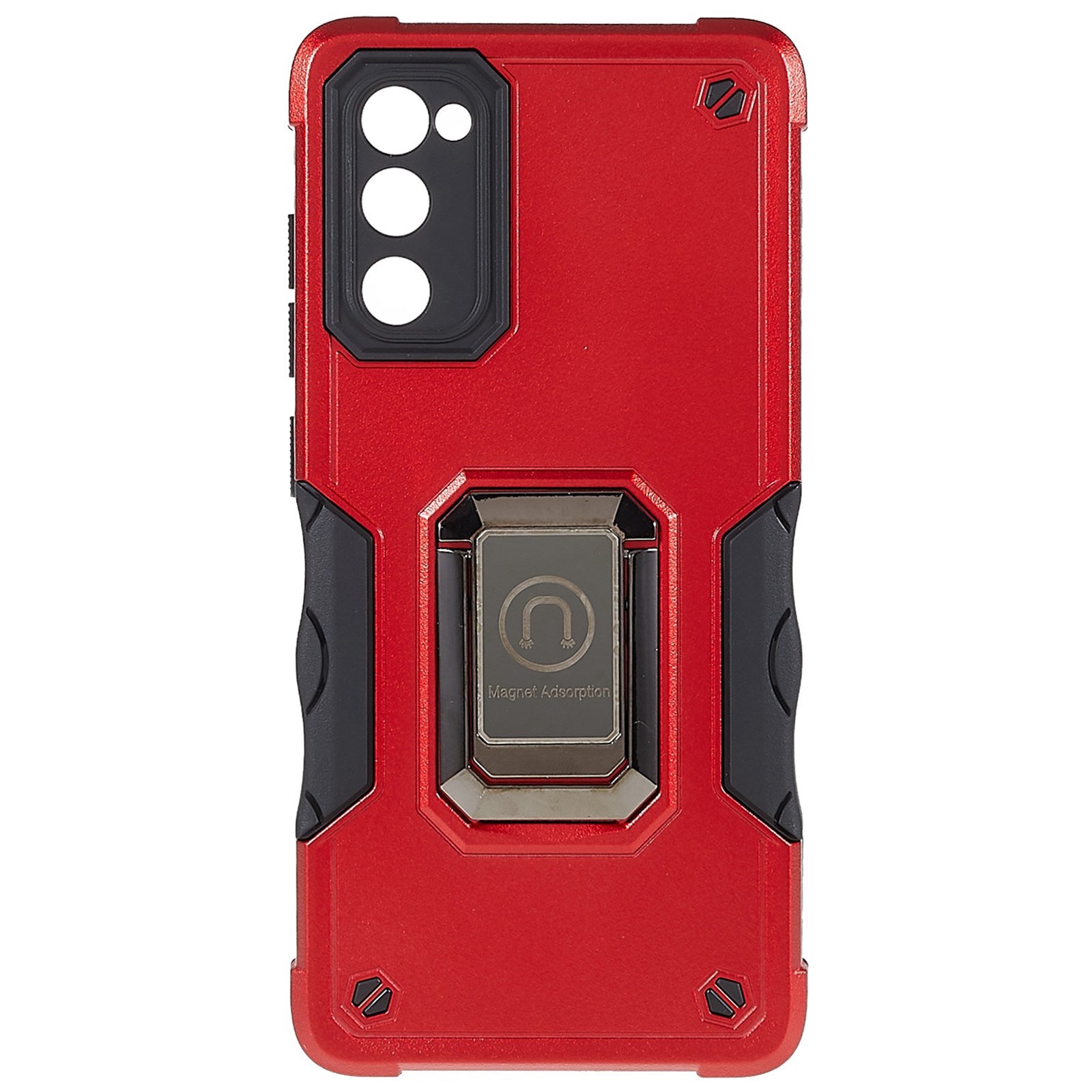 For Samsung Galaxy S20 FE 2022/S20 FE/S20 Fan Edition/S20 FE 5G/S20 Fan Edition 5G/S20 Lite Shockproof Soft TPU Hard PC Case with Ring Car Mount Kickstand - Red