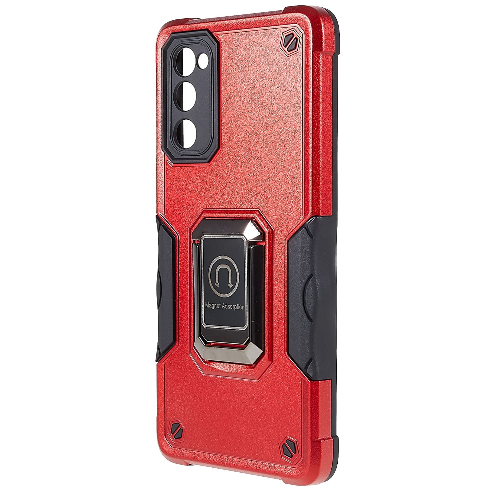 For Samsung Galaxy S20 FE 2022/S20 FE/S20 Fan Edition/S20 FE 5G/S20 Fan Edition 5G/S20 Lite Shockproof Soft TPU Hard PC Case with Ring Car Mount Kickstand - Red