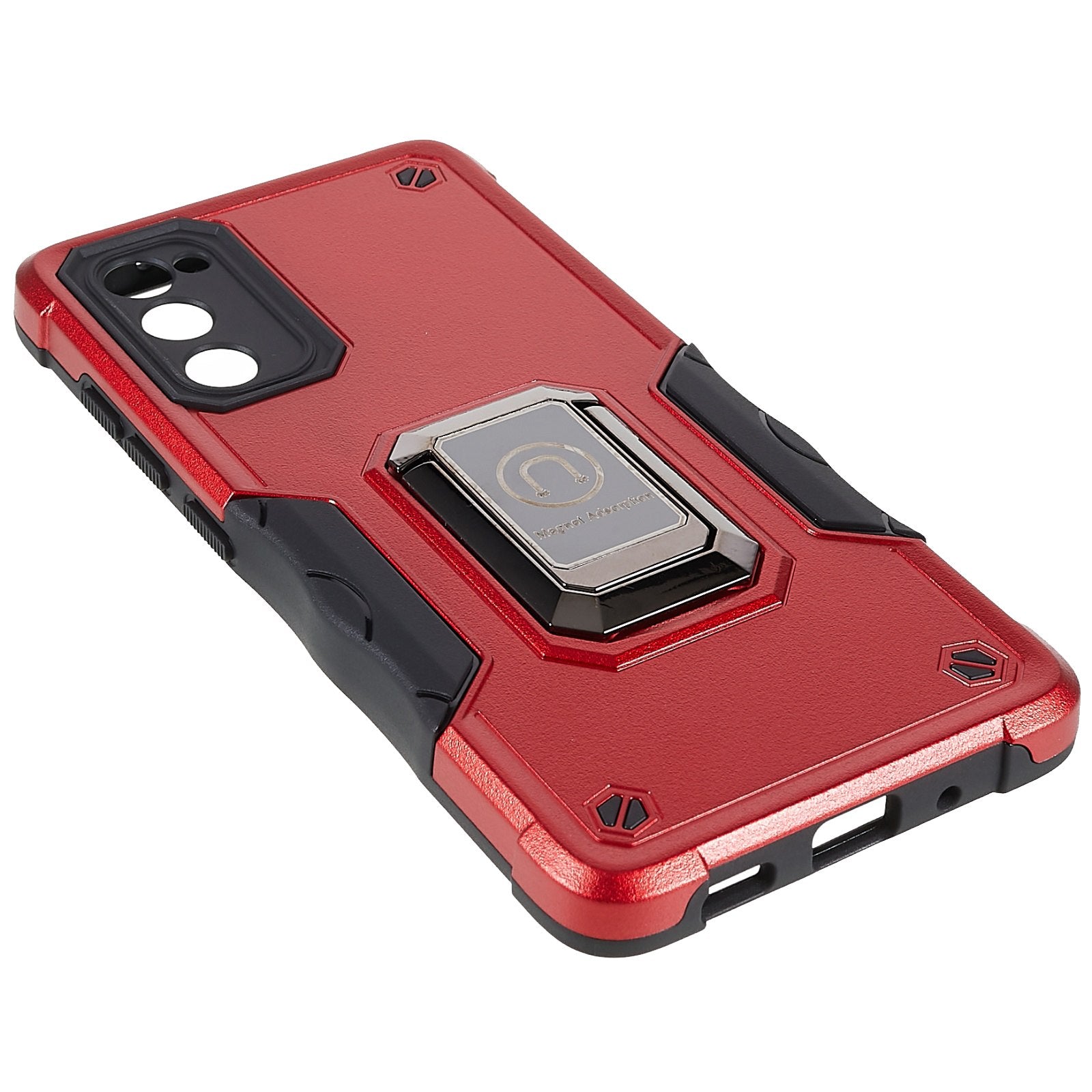 For Samsung Galaxy S20 FE 2022/S20 FE/S20 Fan Edition/S20 FE 5G/S20 Fan Edition 5G/S20 Lite Shockproof Soft TPU Hard PC Case with Ring Car Mount Kickstand - Red