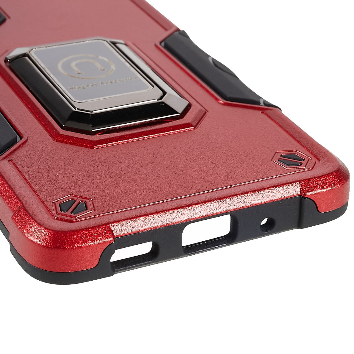 For Samsung Galaxy S20 FE 2022/S20 FE/S20 Fan Edition/S20 FE 5G/S20 Fan Edition 5G/S20 Lite Shockproof Soft TPU Hard PC Case with Ring Car Mount Kickstand - Red