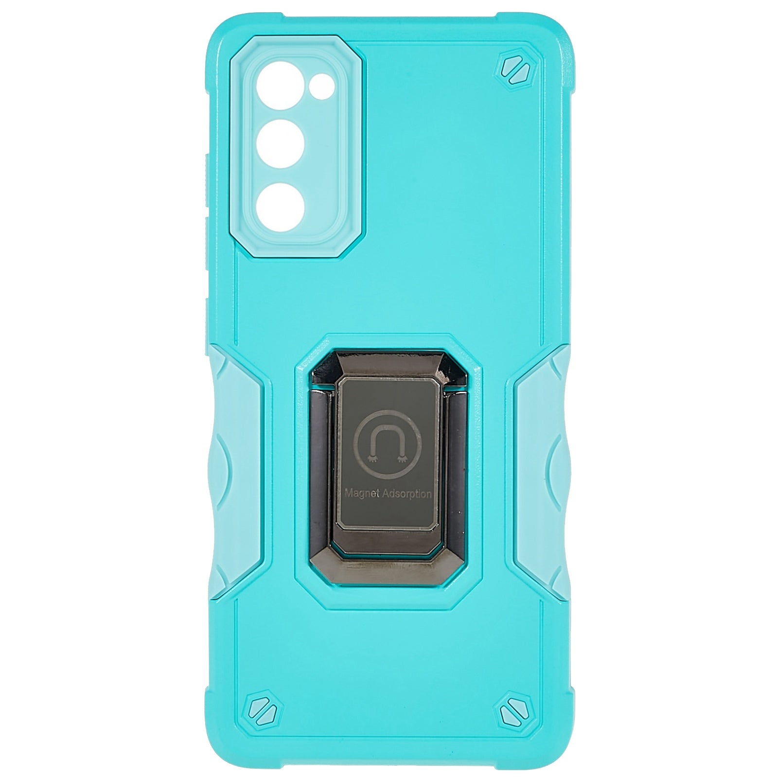 For Samsung Galaxy S20 FE 2022/S20 FE/S20 Fan Edition/S20 FE 5G/S20 Fan Edition 5G/S20 Lite Shockproof Soft TPU Hard PC Case with Ring Car Mount Kickstand - Light Green