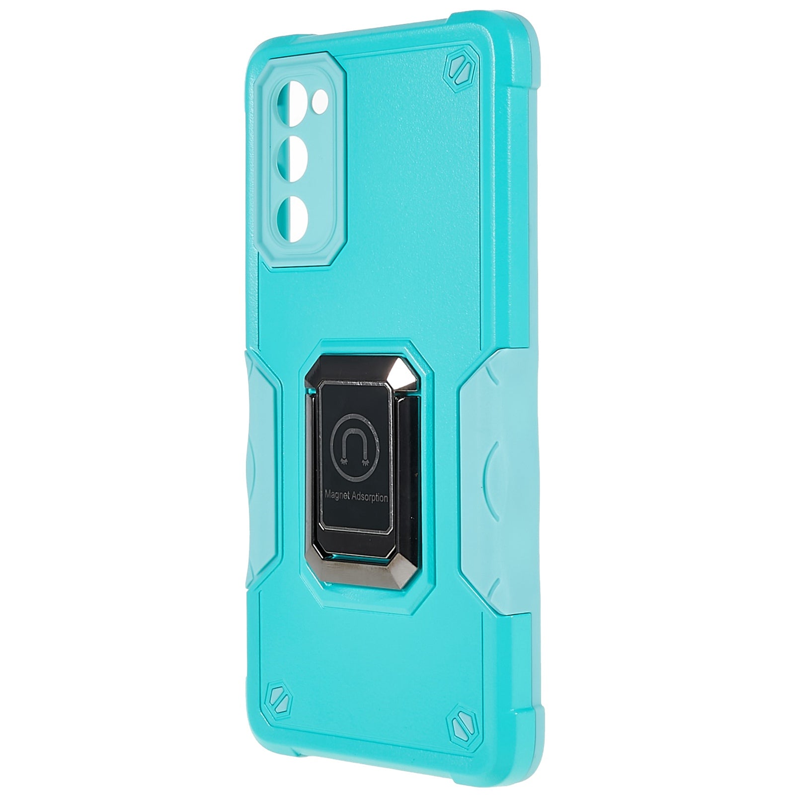 For Samsung Galaxy S20 FE 2022/S20 FE/S20 Fan Edition/S20 FE 5G/S20 Fan Edition 5G/S20 Lite Shockproof Soft TPU Hard PC Case with Ring Car Mount Kickstand - Light Green