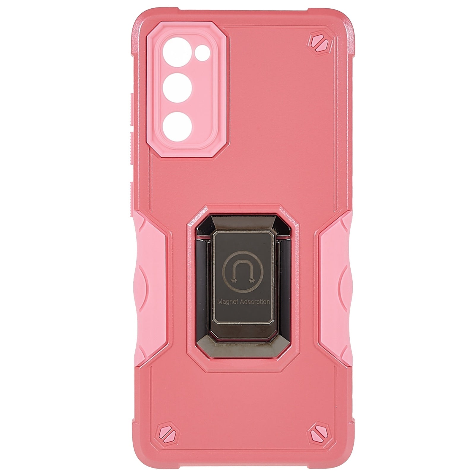 For Samsung Galaxy S20 FE 2022/S20 FE/S20 Fan Edition/S20 FE 5G/S20 Fan Edition 5G/S20 Lite Shockproof Soft TPU Hard PC Case with Ring Car Mount Kickstand - Pink