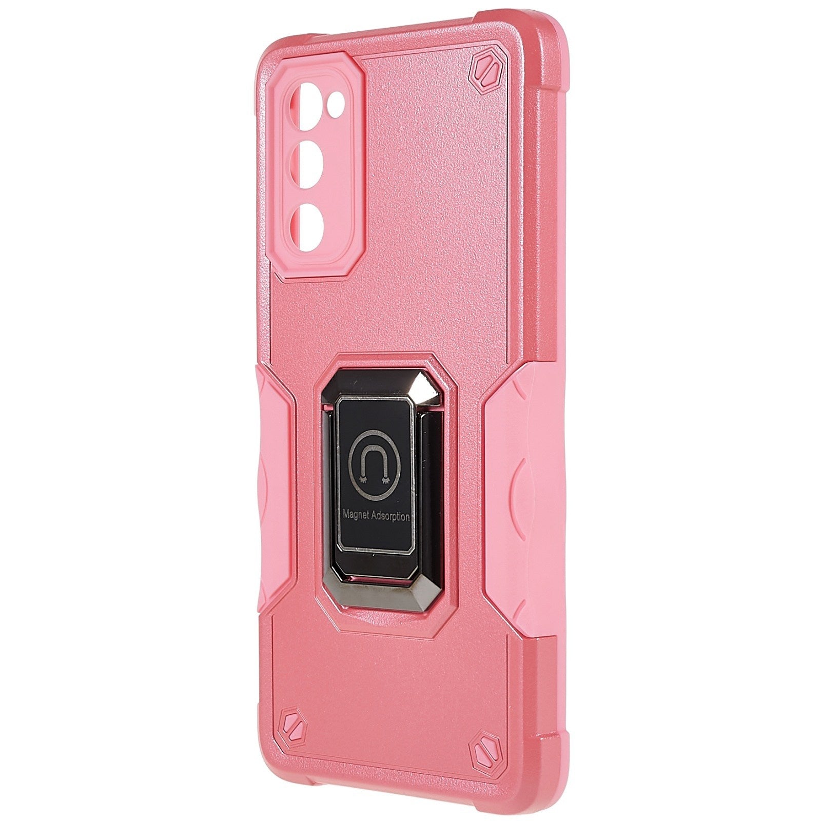 For Samsung Galaxy S20 FE 2022/S20 FE/S20 Fan Edition/S20 FE 5G/S20 Fan Edition 5G/S20 Lite Shockproof Soft TPU Hard PC Case with Ring Car Mount Kickstand - Pink