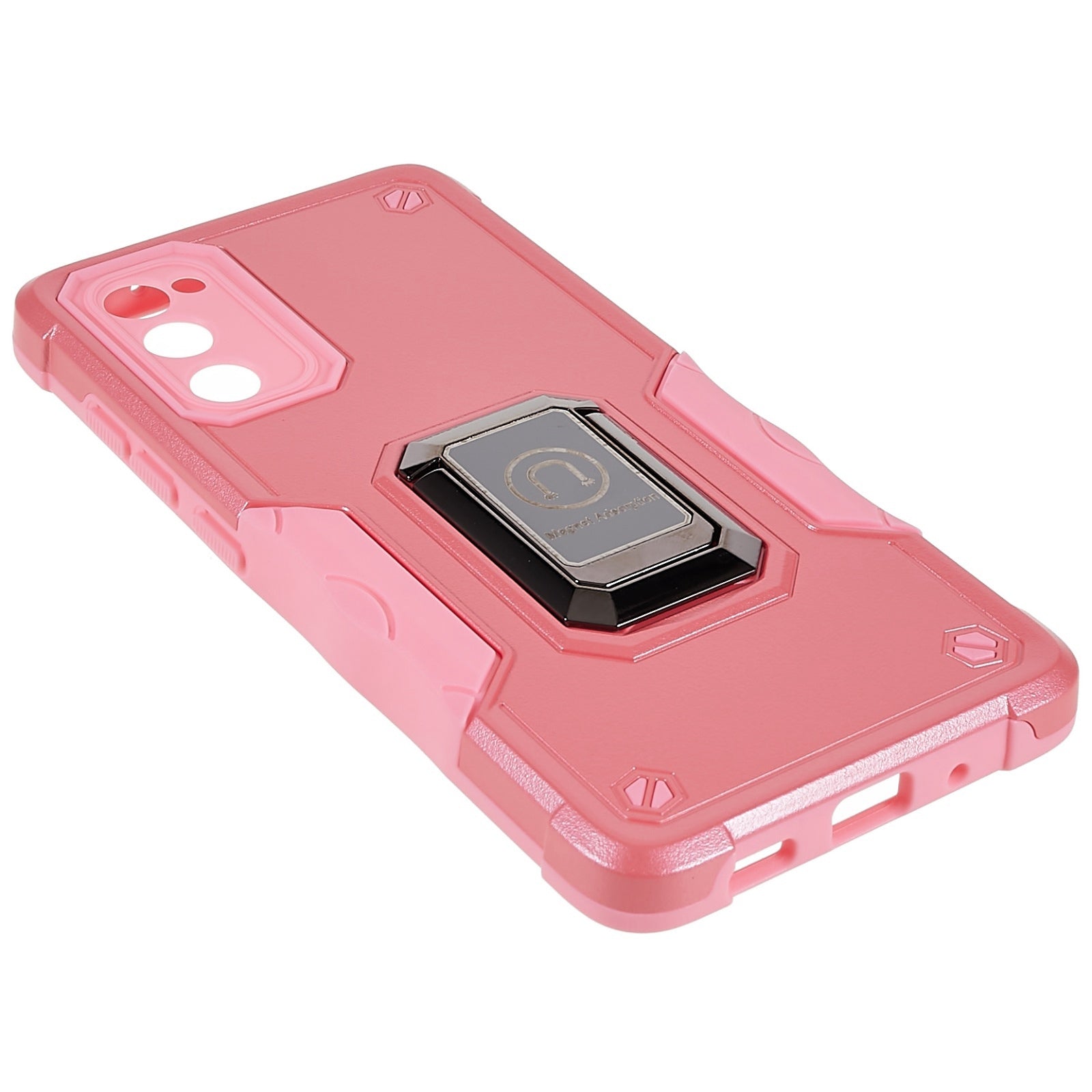 For Samsung Galaxy S20 FE 2022/S20 FE/S20 Fan Edition/S20 FE 5G/S20 Fan Edition 5G/S20 Lite Shockproof Soft TPU Hard PC Case with Ring Car Mount Kickstand - Pink