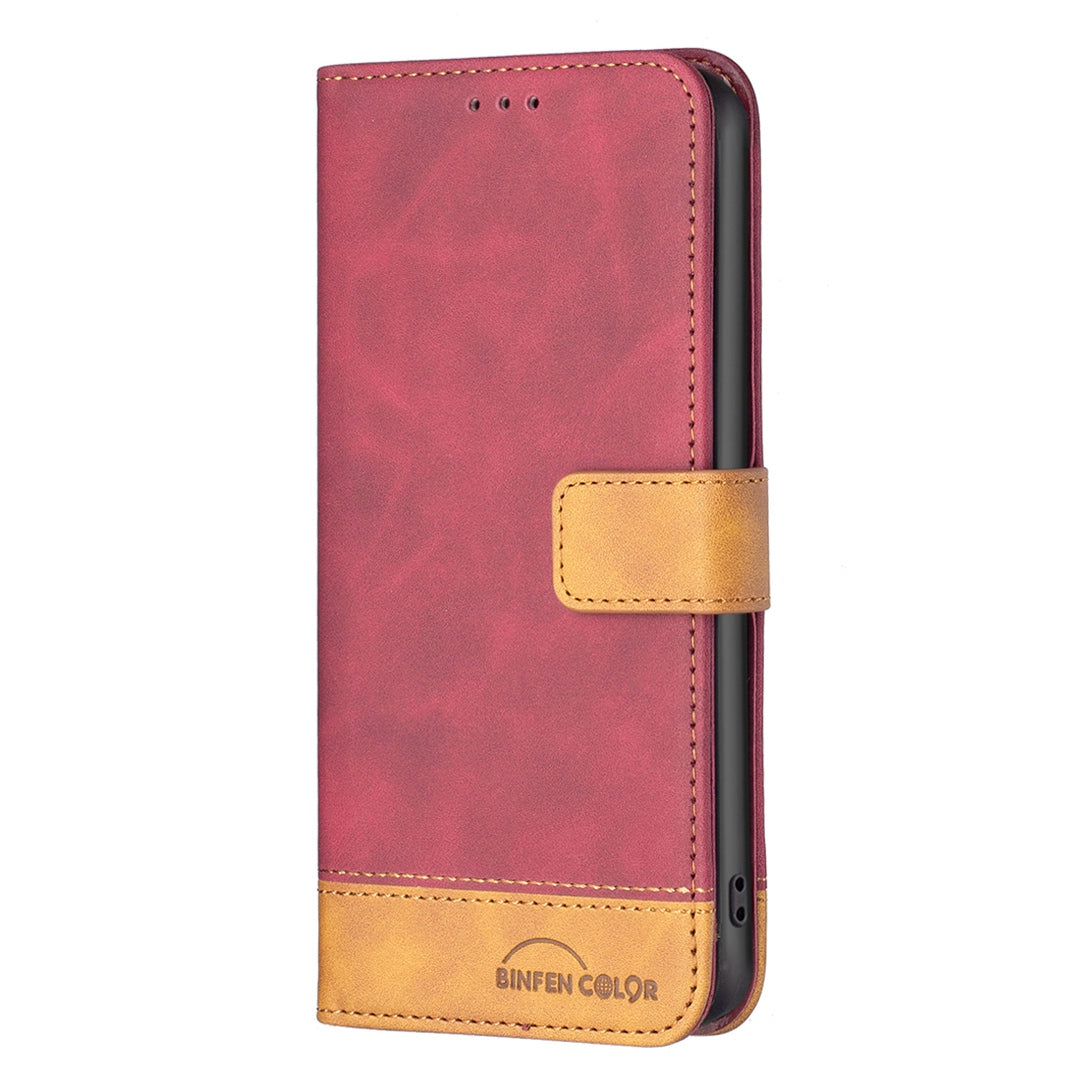 BINFEN COLOR BF Leather Case Series-7 for Samsung Galaxy S20 Ultra, Style 11 Matte Surface Anti-scratch Wallet Style PU Leather Cell Phone Case with Stand - Red