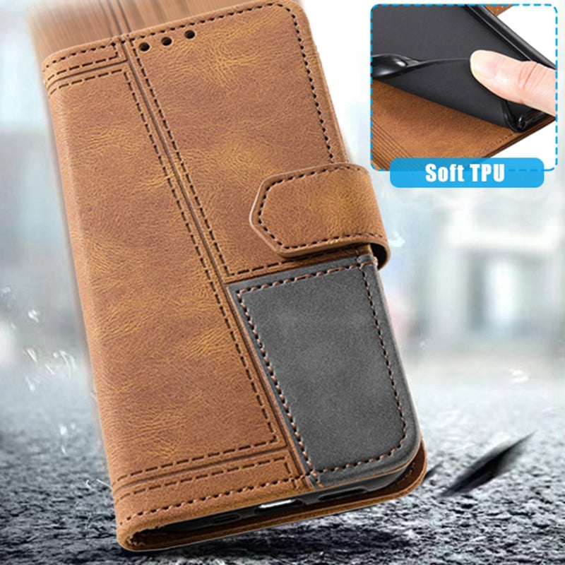 TTUDRCH For Samsung Galaxy S20 FE 2022/S20 FE/S20 Fan Edition/S20 FE 5G/S20 Fan Edition 5G/S20 Lite 004 Splicing PU Leather RFID Blocking Stand Wallet Phone Case with Strap - Brown