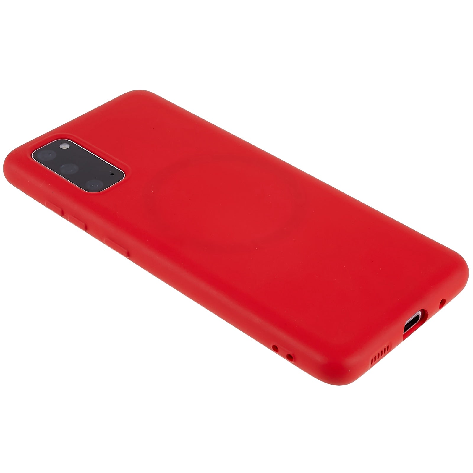 Liquid Series for Samsung Galaxy S20 4G / 5G Magnetic Case Liquid Silicone Soft TPU Scratch Resistant Cover - Red