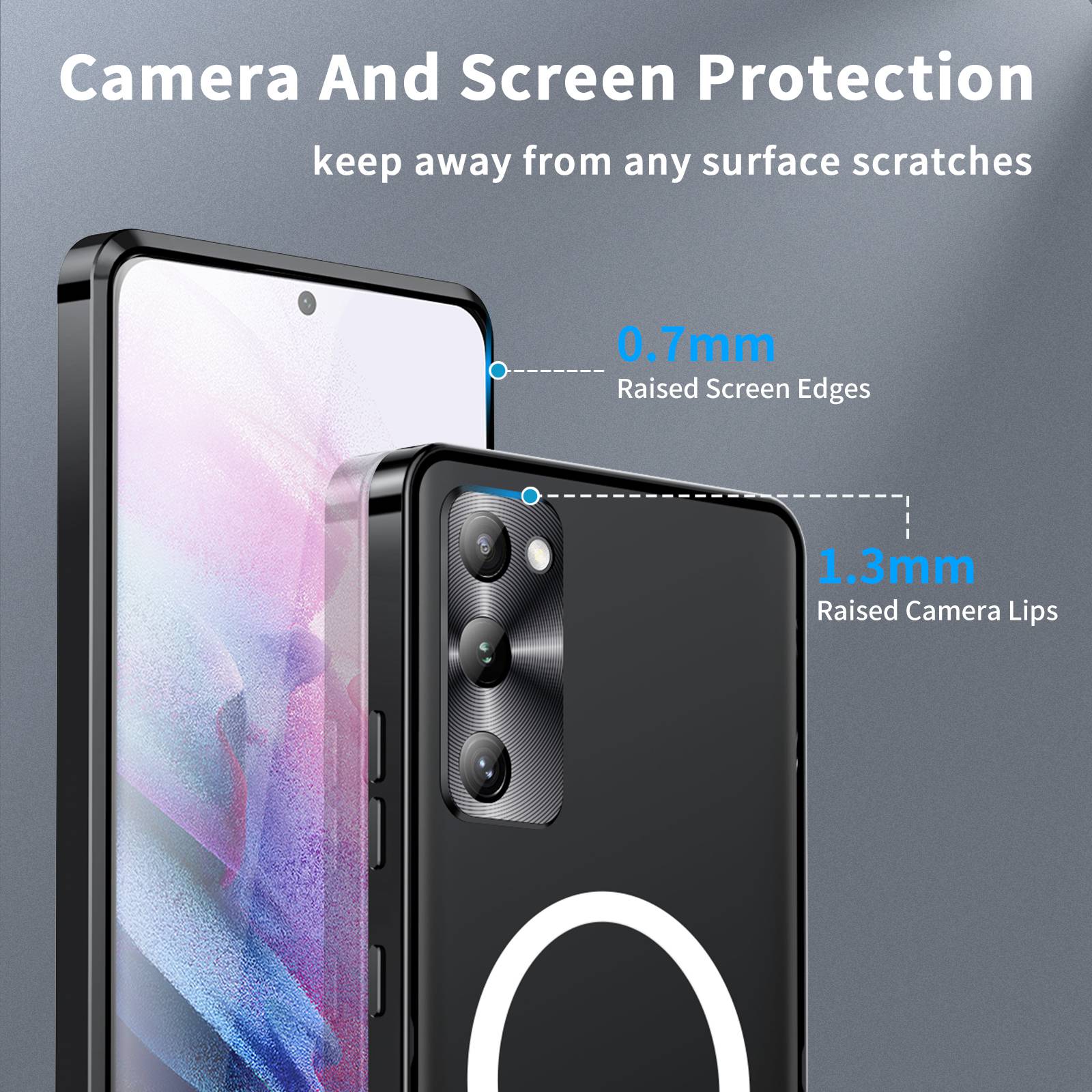 For Samsung Galaxy S20 FE 5G / S20 FE / S20 FE 2022 / S20 Lite Anti-drop Phone Cover TPU Back + Electroplating Metal Edge Integrated Lens Protection Matte Case - Black