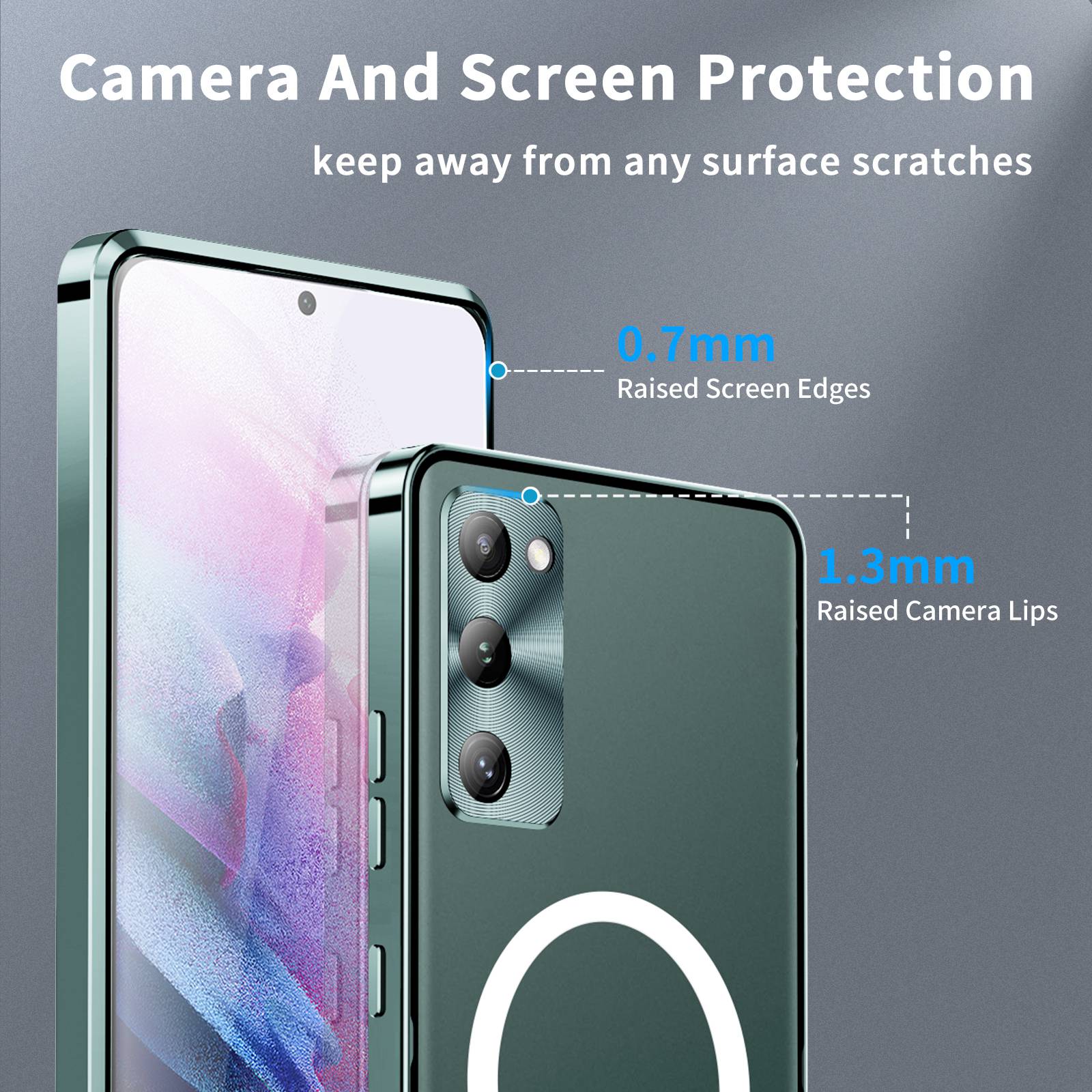 For Samsung Galaxy S20 FE 5G / S20 FE / S20 FE 2022 / S20 Lite Anti-drop Phone Cover TPU Back + Electroplating Metal Edge Integrated Lens Protection Matte Case - Green