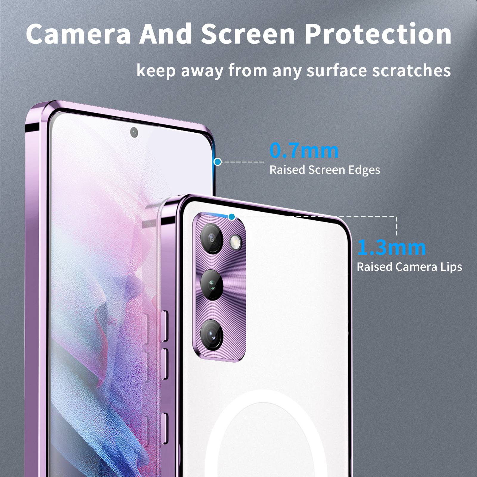 For Samsung Galaxy S20 FE 5G / S20 FE / S20 FE 2022 / S20 Lite Anti-drop Phone Cover TPU Back + Electroplating Metal Edge Integrated Lens Protection Matte Case - Purple