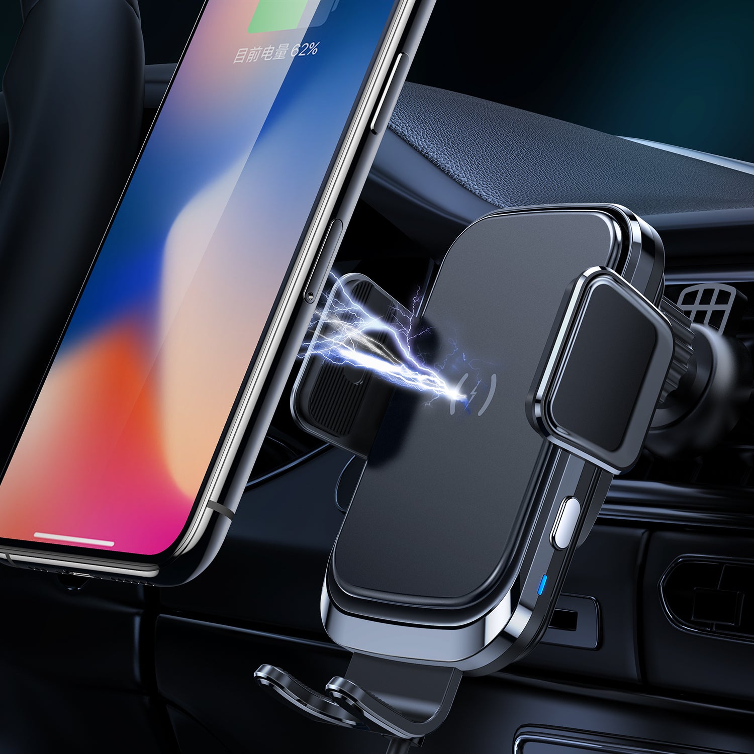 Wireless Fast Charging Car Charger Mount Suction Cup Mount Phone Holder