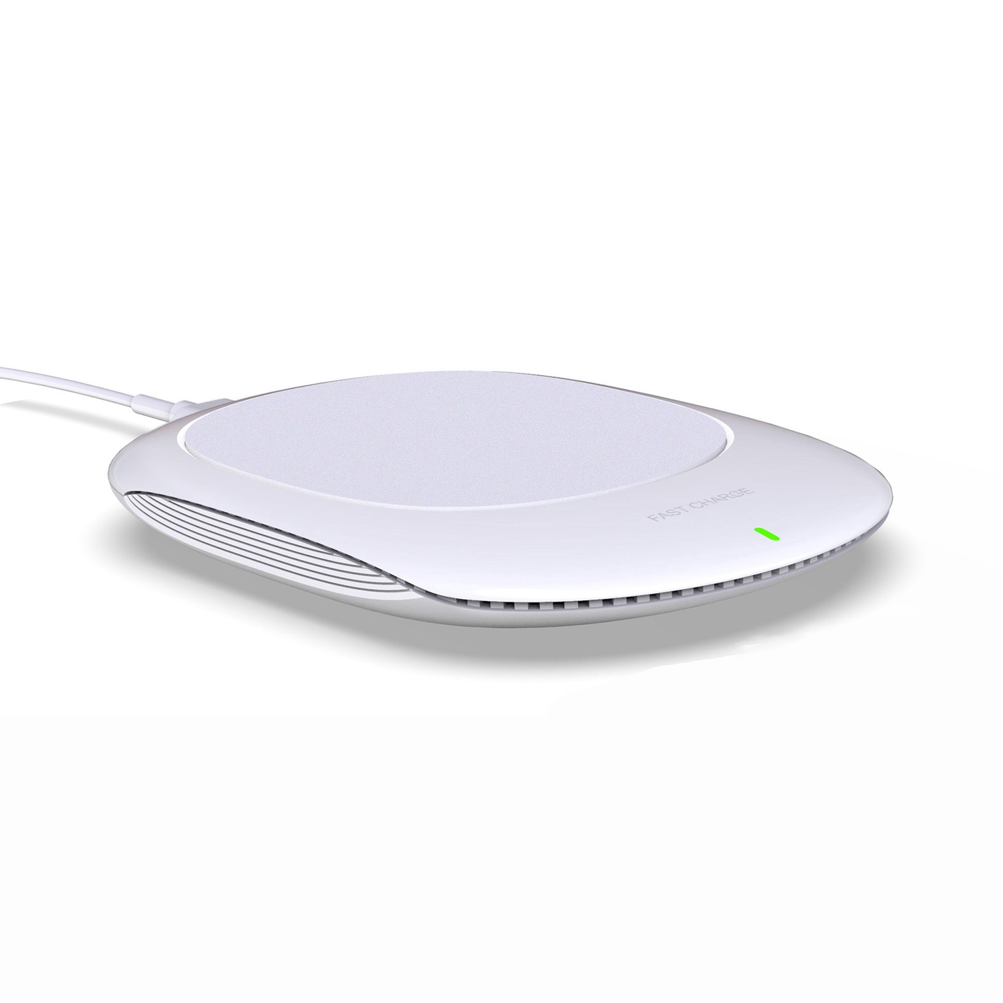 K300 15W Wireless Charger Anti-skid Fast Charging Station Portable Charging Pad for AirPods Pro/iPhone/Samsung/Huawei/Xiaomi - White