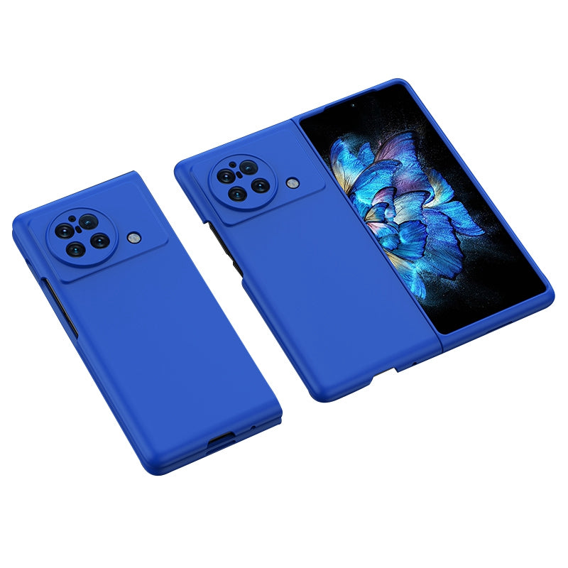 For vivo X Fold Matte Anti-Fingerprint Case Skin-touch Hard PC Ultra Thin Phone Cover with Rubberized Finish Coating Grip - Dark Blue