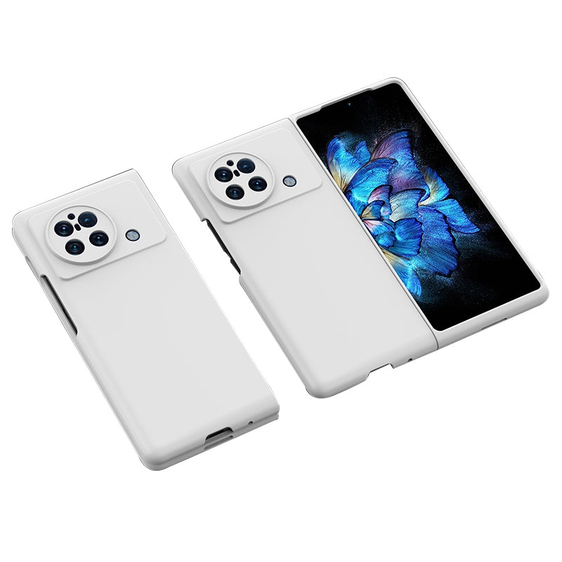 For vivo X Fold Matte Anti-Fingerprint Case Skin-touch Hard PC Ultra Thin Phone Cover with Rubberized Finish Coating Grip - White