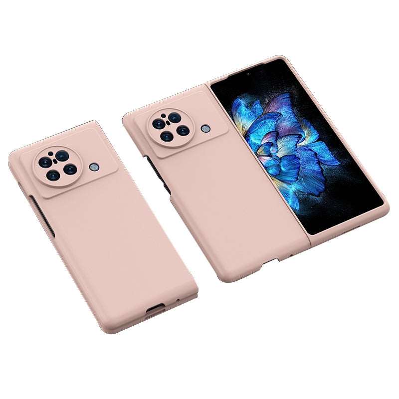 For vivo X Fold Matte Anti-Fingerprint Case Skin-touch Hard PC Ultra Thin Phone Cover with Rubberized Finish Coating Grip - Pink