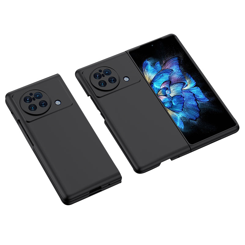 For vivo X Fold Matte Anti-Fingerprint Case Skin-touch Hard PC Ultra Thin Phone Cover with Rubberized Finish Coating Grip - Black