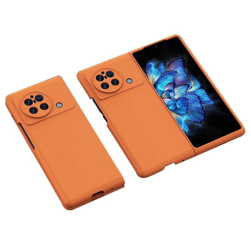 For vivo X Fold Matte Anti-Fingerprint Case Skin-touch Hard PC Ultra Thin Phone Cover with Rubberized Finish Coating Grip - Orange