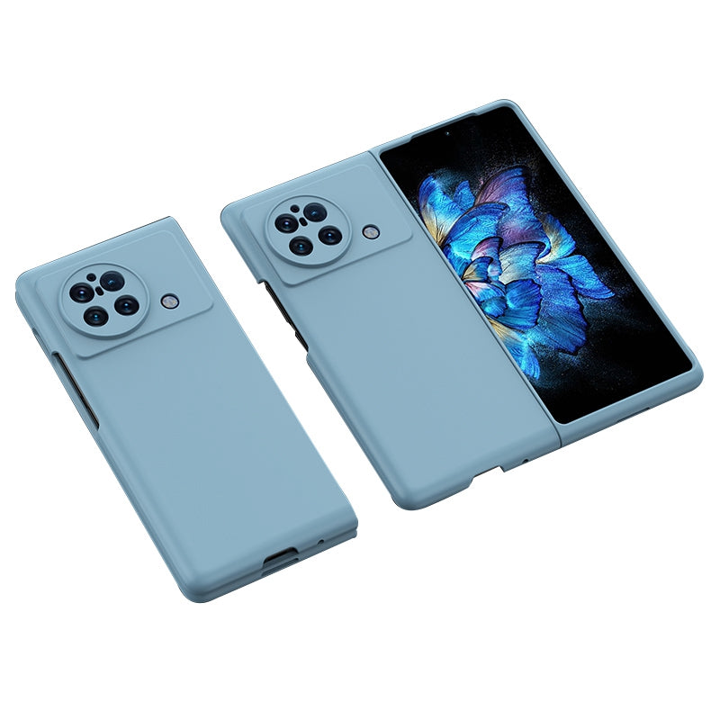 For vivo X Fold Matte Anti-Fingerprint Case Skin-touch Hard PC Ultra Thin Phone Cover with Rubberized Finish Coating Grip - Sky Blue