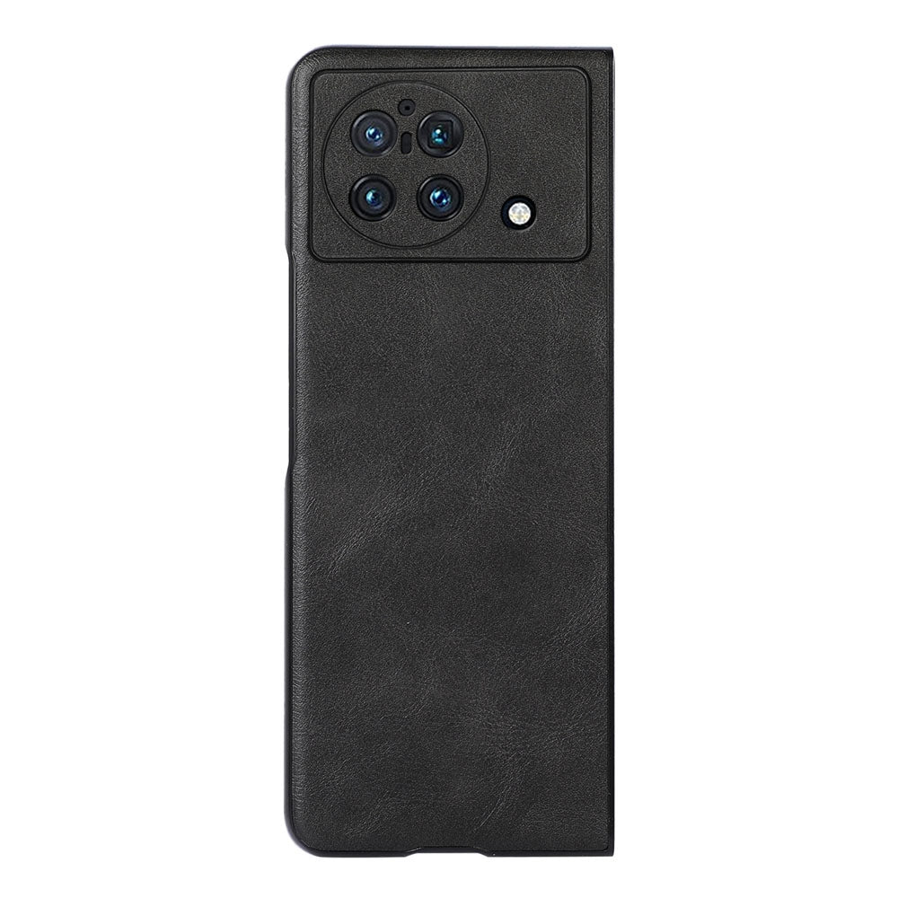 Textured PU Leather Coated Hybrid Case for vivo X Fold, Slim and Lightweight Folio Flip Folding Phone Cover Accessory - Black