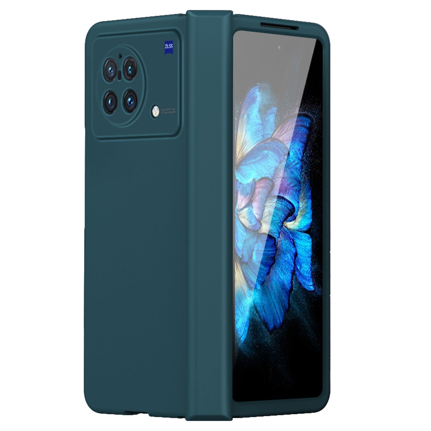 For vivo X Fold Hinge Protection Case Hard PC Comfortable Feel Fingerprint-Free All-Inclusive Folding Cover - Green