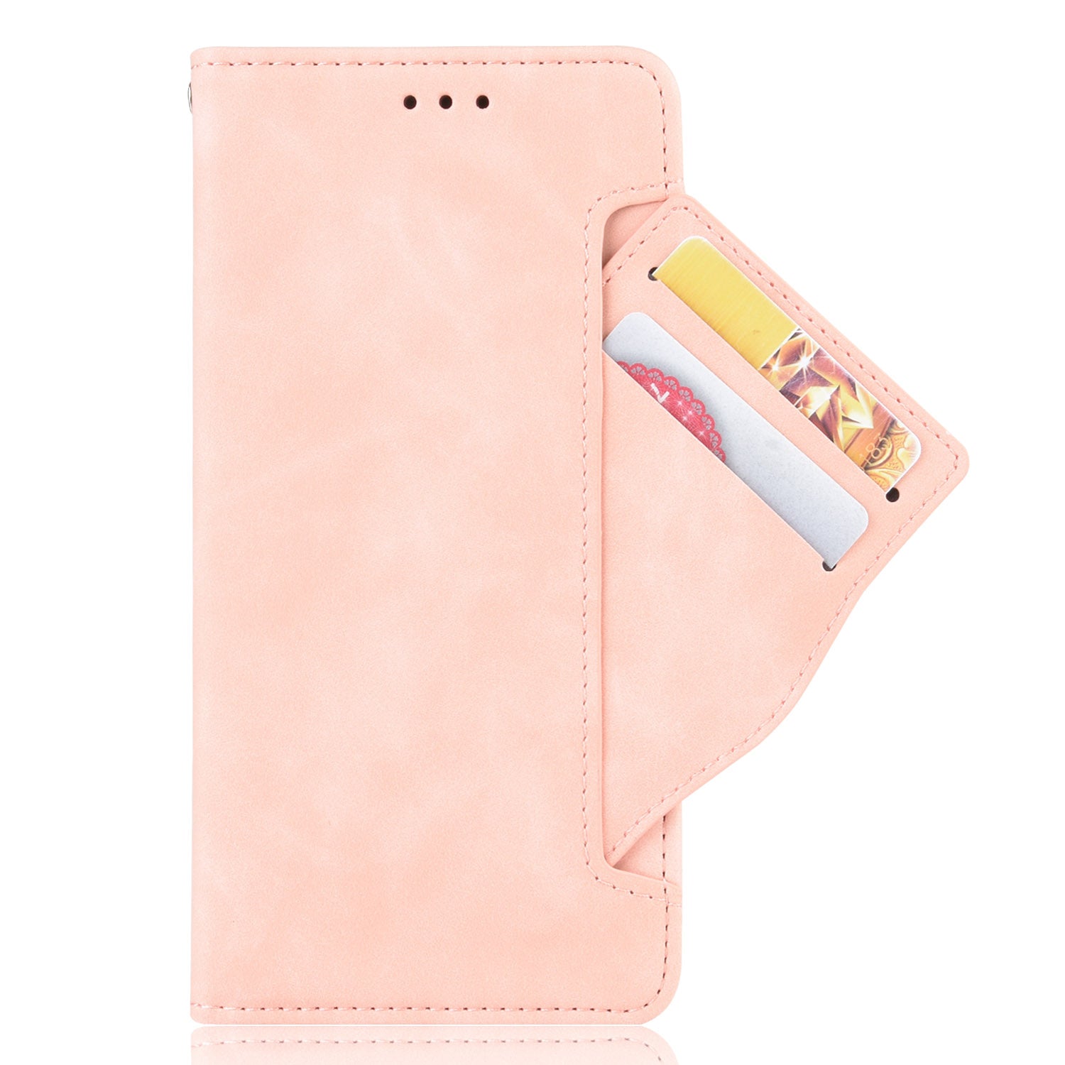For vivo X Fold Phone Case Anti-fall Magnetic Wallet Style Stand Shockproof PU Leather Phone Cover with Card Slots - Pink