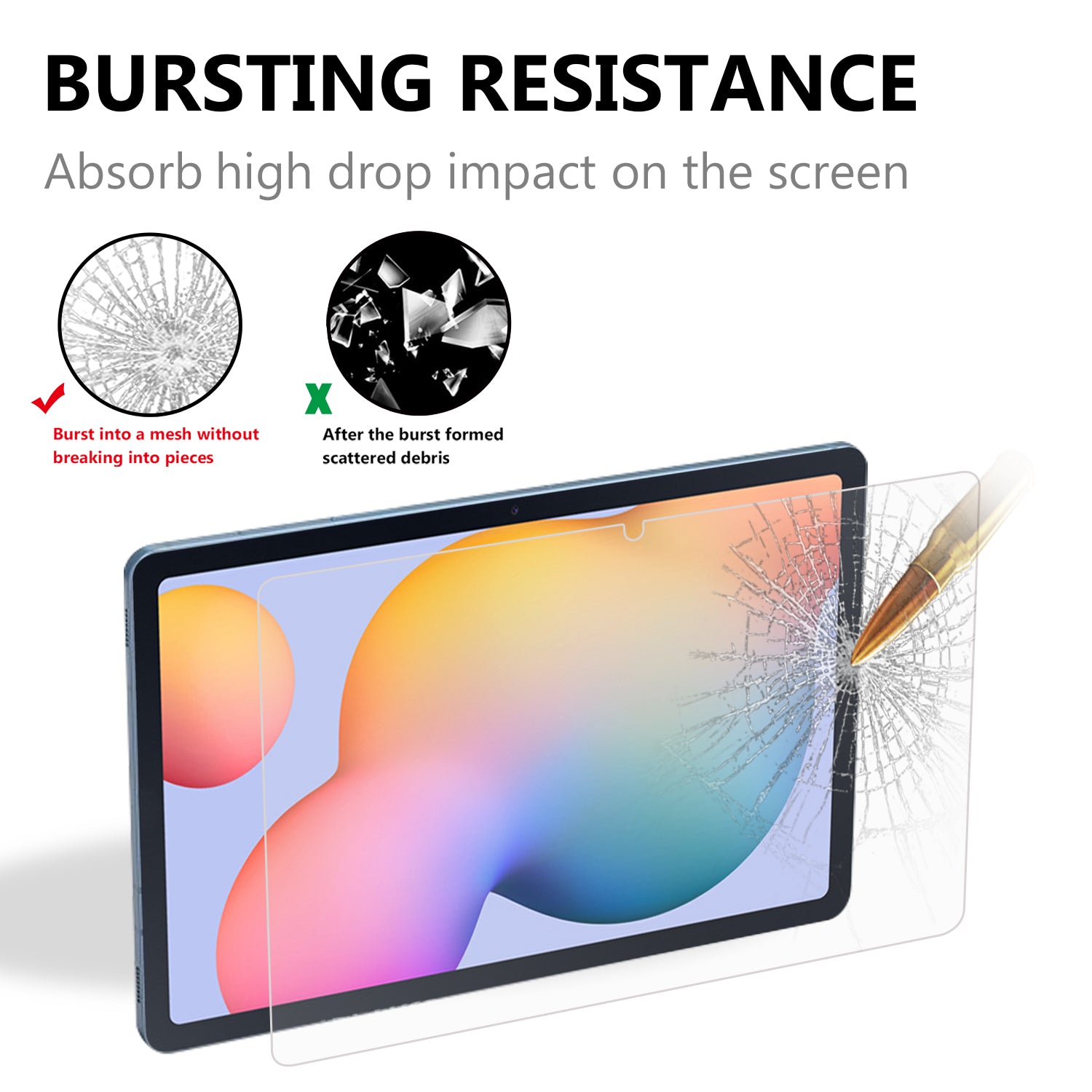 Anti-scratch Ultra Clear Arc Edge Premium Tempered Glass Full Screen Film for Samsung Galaxy Tab S9 FE / S9 / S8 / S7