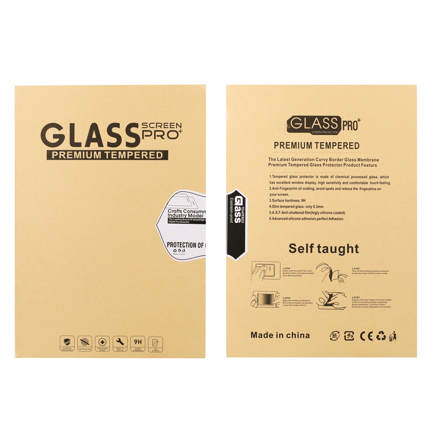 Anti-scratch Ultra Clear Arc Edge Premium Tempered Glass Full Screen Film for Samsung Galaxy Tab S9 FE / S9 / S8 / S7