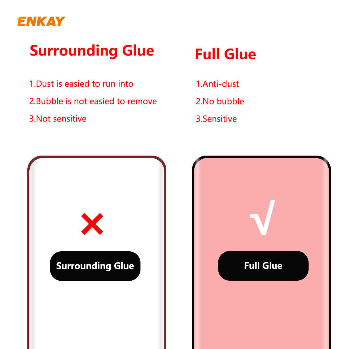 ENKAY 0.26mm 9H 3D Curved Full Glue Tempered Glass Full Screen Film Protector for Samsung Galaxy S20 4G/S20 5G