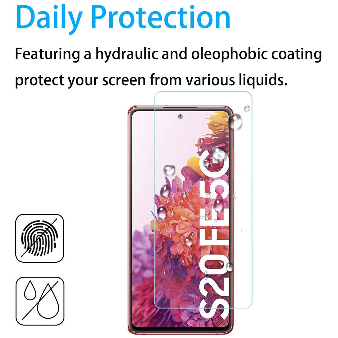 2.5D 9H Arc Edge Tempered Glass Screen Protector for Samsung Galaxy S20 FE/S20 Fan Edition/S20 Lite with Camera Lens Film