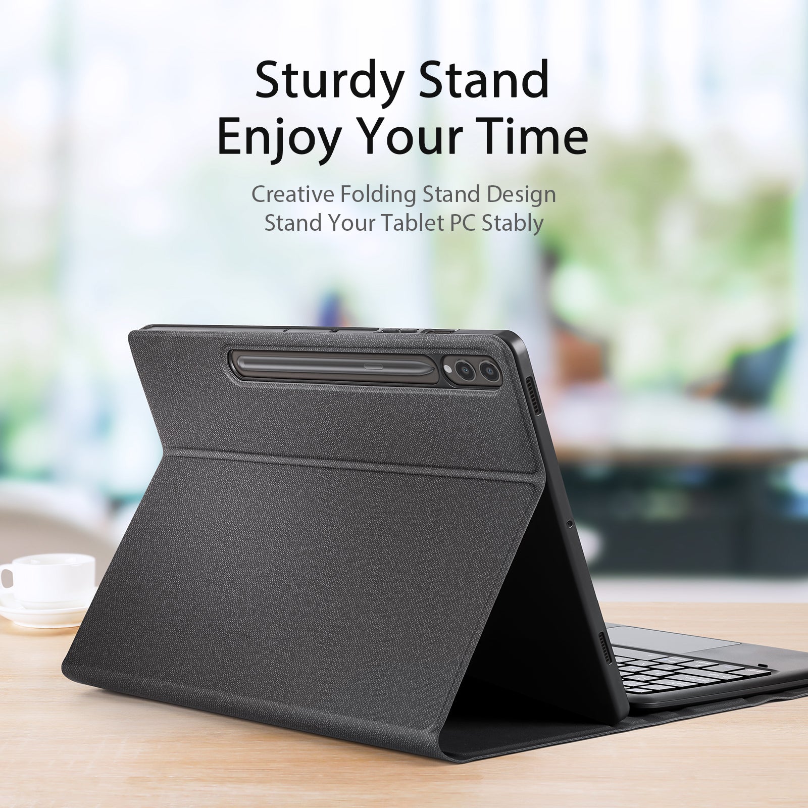 DUX DUCIS For Samsung Galaxy Tab S9+ / S9 FE+ Leather Folio Cover Stand Tablet Case + Detachable Bluetooth Keyboard with Touchpad