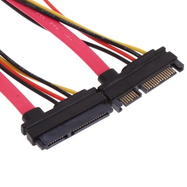 15 + 7 Pin Serial ATA Male to Female Data Power Extension Cable for SATA HDD, Length: 26cm (Style1)