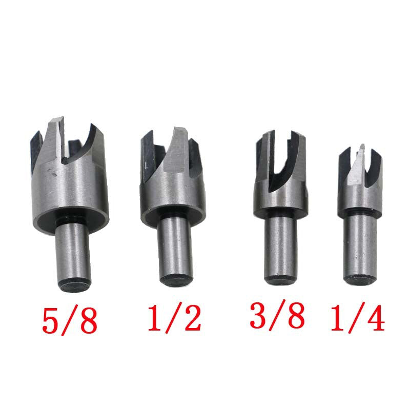 1 Set of 8 Pieces Wood Plug Cutter Straight/Tapered Claw Type Drill Bit Sets