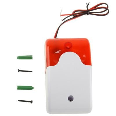 Mini Wired Red Strobe Siren for Burglar Security Alarm (White)