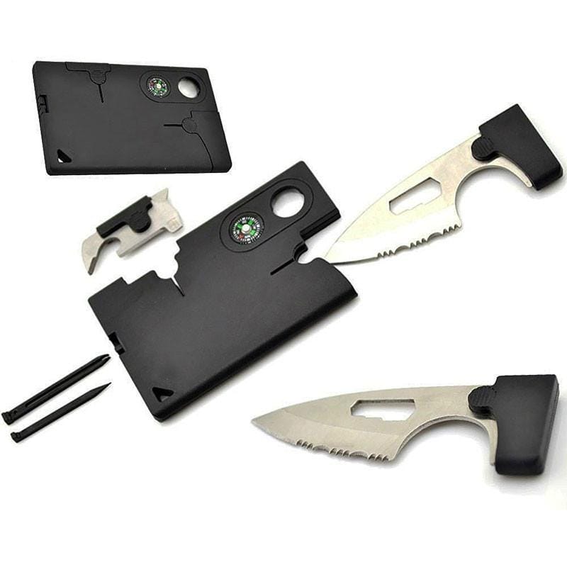 10 in 1 Credit Card Companion with Lens Compass Survival Tool EDC Pocket Knife