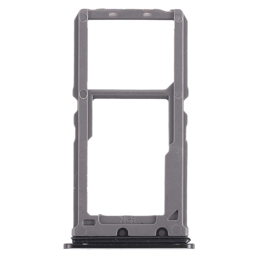 SIM Card Tray + SIM Card Tray / Micro SD Card Tray for Vivo X21 (Black)