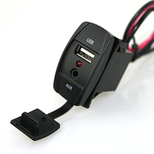 3.5mm Audio Jack AUX/USB Socket Adapter for Car Motorcycle Marine Boat RV