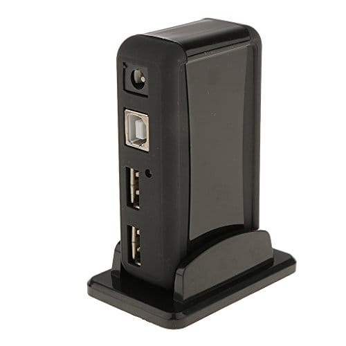 USB 7 Port Extended Recharger 7 Port USB 2.0 Hub with AC Adapter & Vertical Stand EU Plug