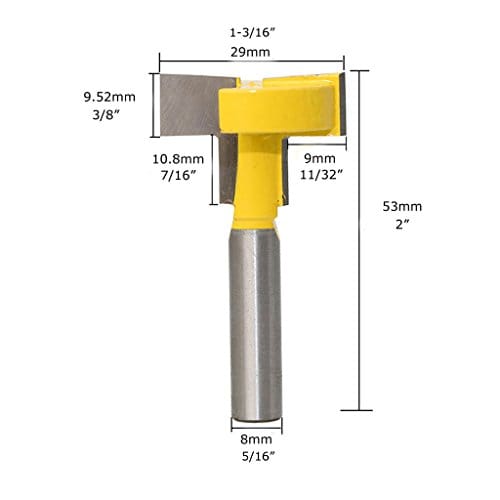 8mm 5/16-Inch Shank T-Slot Cutter Router Bit