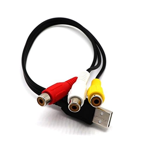 USB Male to 3RCA Female Video AV A/V Converter Cable Adapter for HDTV TV