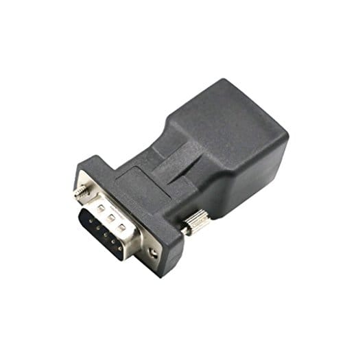 DB9 RS232 Male to RJ45 Female Adapter COM Port to LAN Ethernet Port Converter