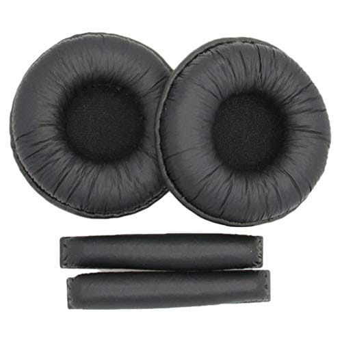 Replacement Ear Cushions + Headband Pad for Sennheiser PX200 PX80 PC36 Black