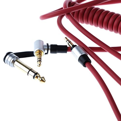 3.5mm&6.5mm Replacement Audio AUX Cable Cord for Monster Beats Pro Detox Red