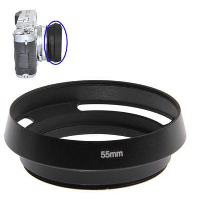 Metal Vented Lens Hood for All Leica Lens with 55mm Filter Thread (Black)