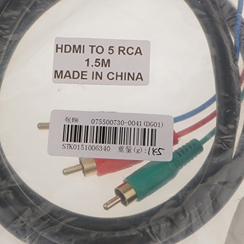 HDMI to 5 RCA RGB Audio Stereo AV Component Card Computer Adaptor Cable 1.5m