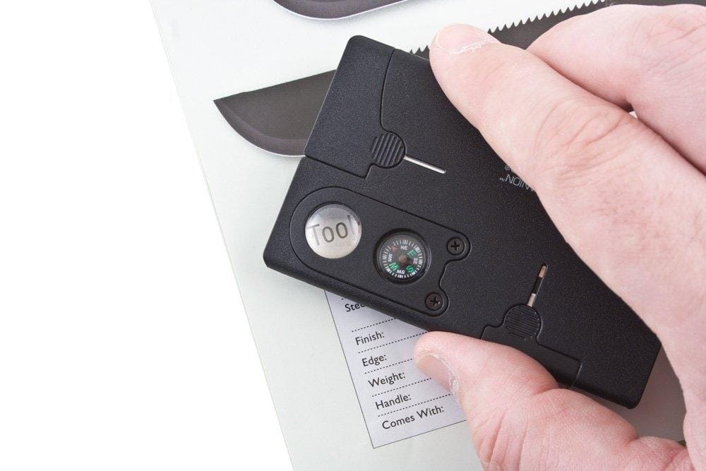 10 in 1 Credit Card Companion with Lens Compass Survival Tool EDC Pocket Knife